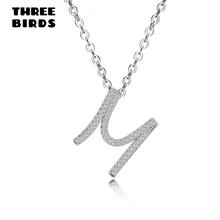 Крошечное модное ожерелье с буквами алфавита с кубическим цирконием и надписью «Love» М, ожерелье с подвеской для женщин, модные ювелирные изделия X-l0124