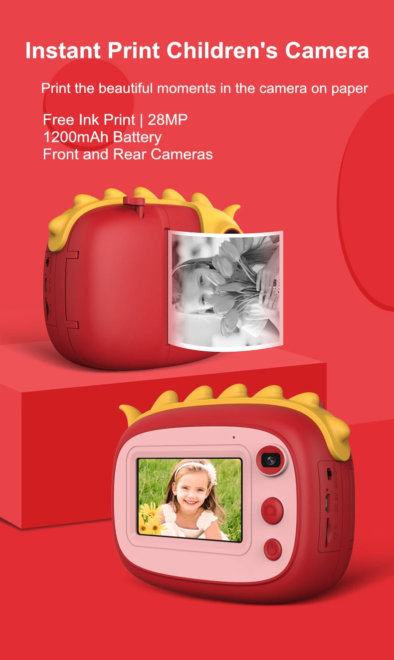 Children Camera Instant Print Camera For Kids 1080P HD Camera