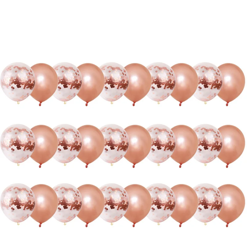 15rosegold15confetti Rose Gold Party Supplies Confetti Balloon Sequin Latex Babyshower Birthday Decorations kids Balloons Helium Inflatable Wedding - Цвет: 15rosegold15confetti