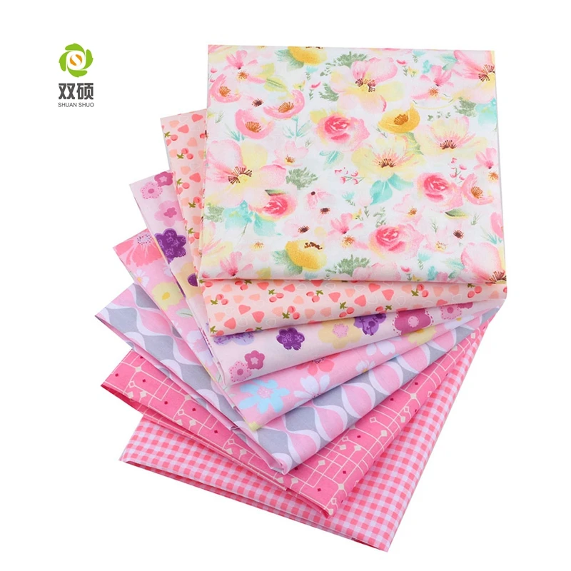 15Pcs Coloful Polyester Satin Fabric For Patchwork Tissus Cloth 20*25cm 