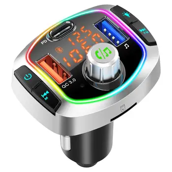 

Car Bluetooth 5.0 FM Transmitter Wireless Handsfree Audio Receiver Auto MP3 Player 5V 3A/1A 3 USB Fast Charger Car Accessories