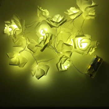 

7m 50led Rose LED String Fairy Light AA Battery Holiday Valentine Wedding Party Decoration Flower LED Bulb Lighting String