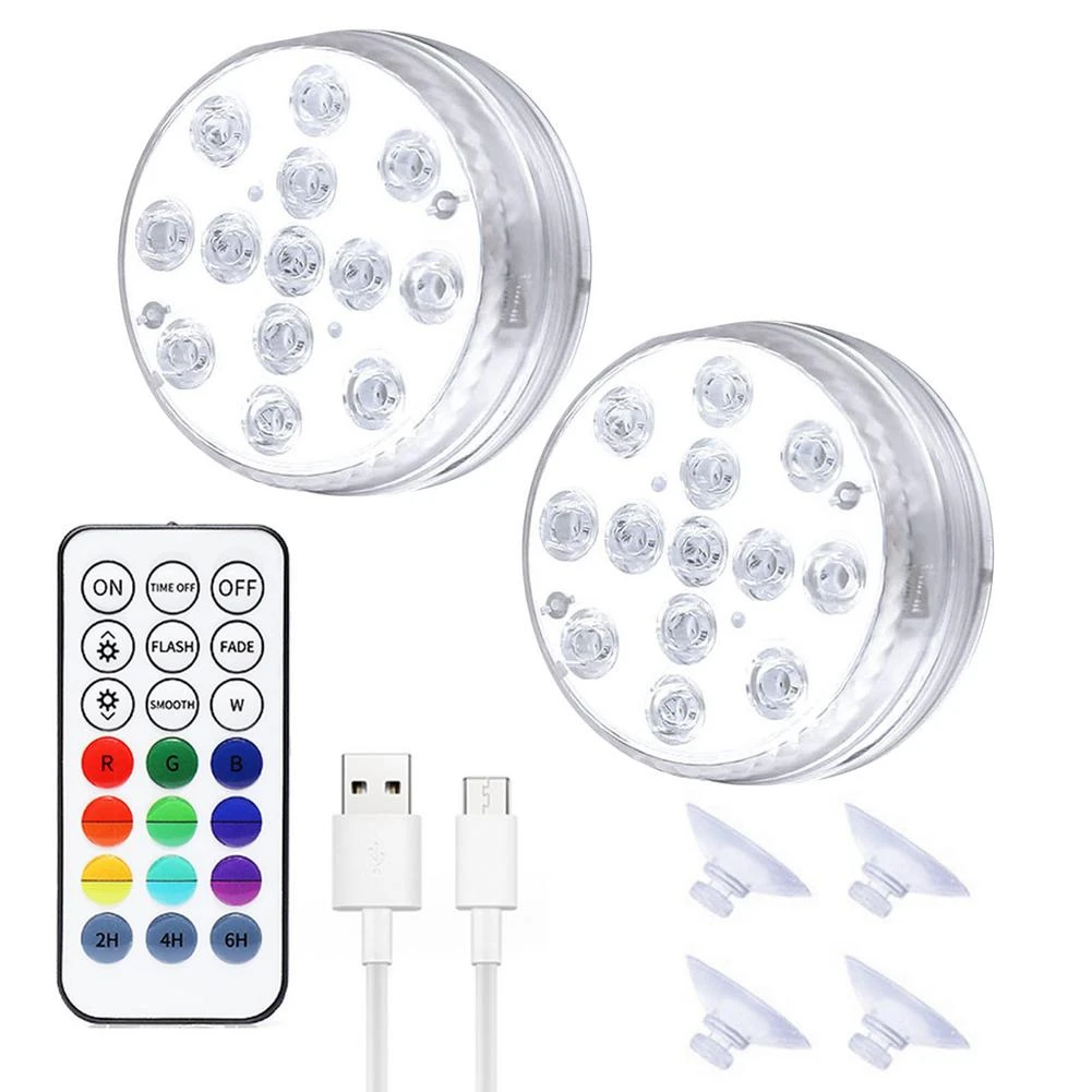 13led Usb Rechargeable Underwater Light Swimming Pool Light D7cm With Rf Remote Control 3
