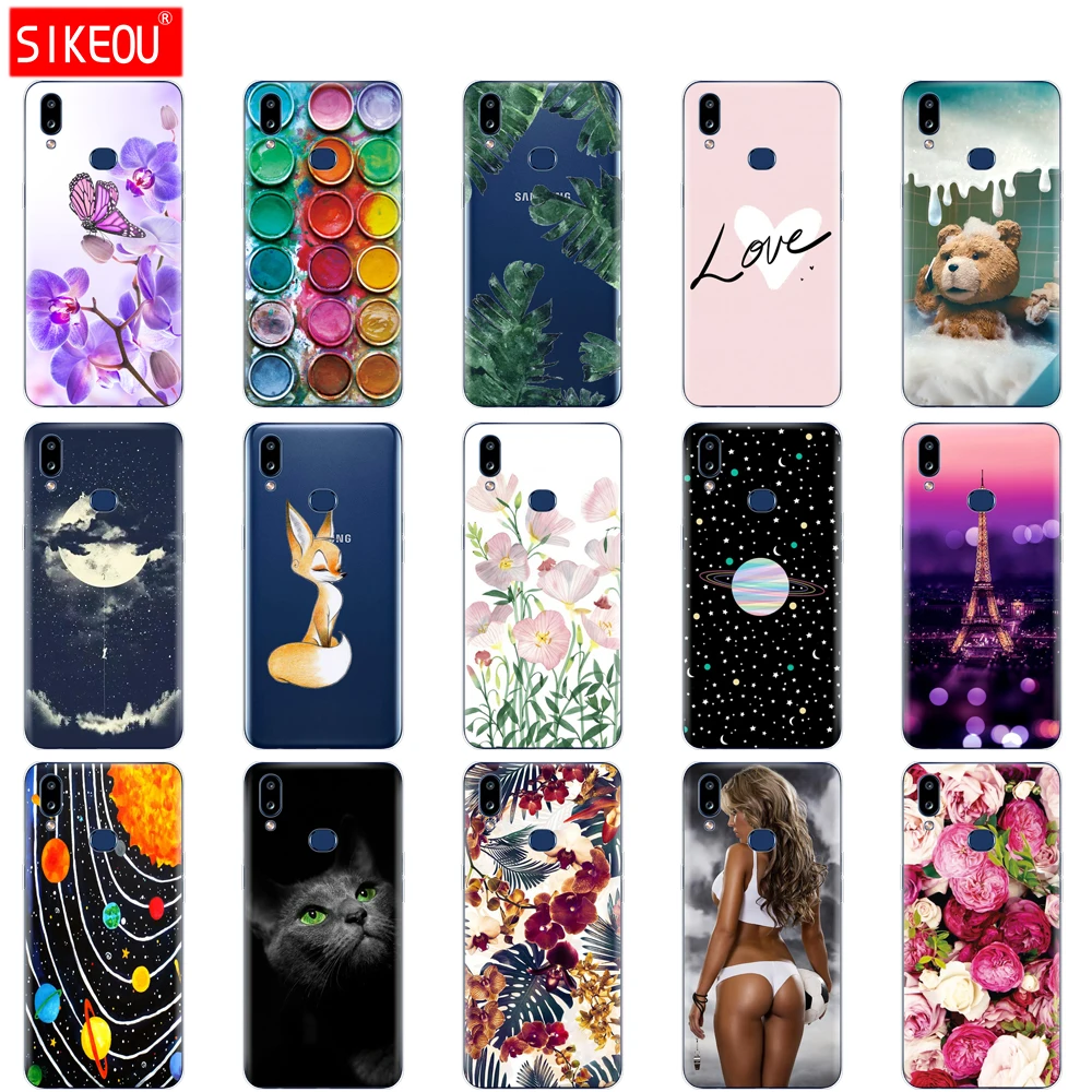 Case For Samsung A10S Soft Silicon Back Cover Phone Galaxy GalaxyA10S A 10S A107F Flower cat | Мобильные телефоны и