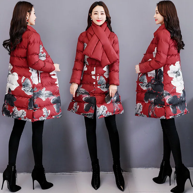 

Cotton-padded Clothes Women's Mid-length Thick Coat 2018 Winter New Style WOMEN'S Dress Korean-style Loose-Fit Slimming Fashion