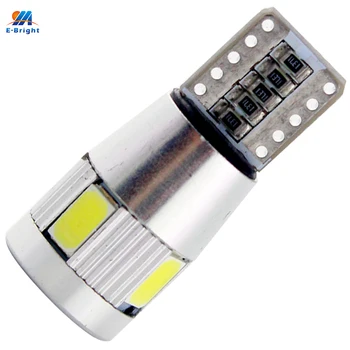 

100X T10 W5W 194 Led Canbus 5730 6 SMD NO Error 12V DC 5730 License Plate Lights Car Light Reading Lamp White Blue Red