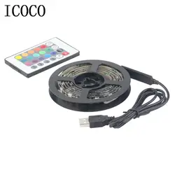 12 RGB 5050 SMD светодиодные ленты лампы Водонепроницаемый гибкий светодиодный свет ленты USB 5 в рождественское декоративное освещение черная