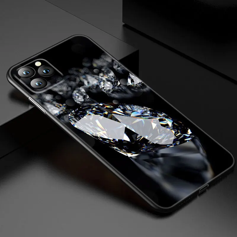 Bling Glitter Heart Phone Case For Apple iPhone 13 12 Mini 11 Pro XS Max XR X 8 7 6S 6 Plus 5S 5 SE 2020 Soft TPU Black Cover- He0f0a0081c754b87b8f338b59832cb50o