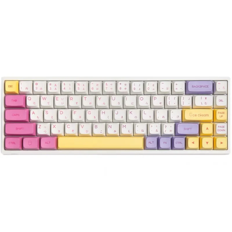 136 Keys Ice Cream Keycaps Dye Sublimation PBT XDA Profile Key Caps For Cherry MX Switch Mechanical Keyboard Mini 61/64/68/96/98