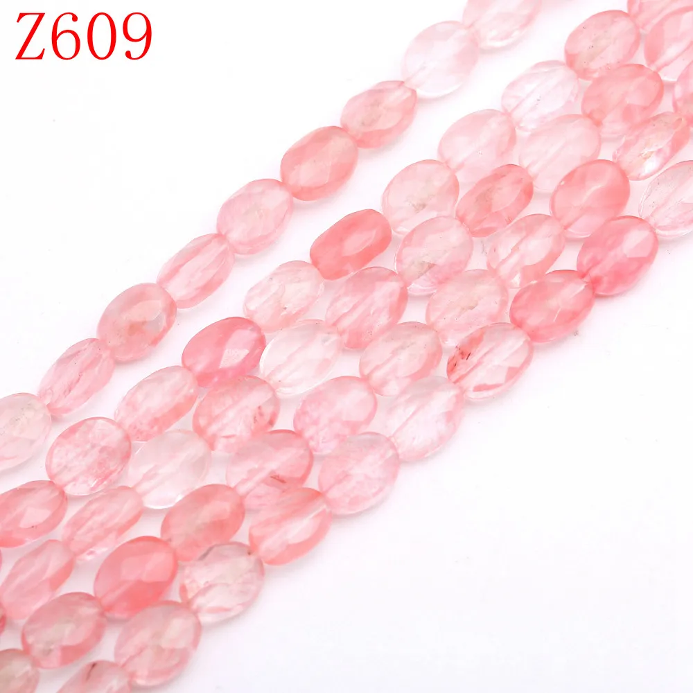 Cherry quartz Yumten овальные бусины из яшмы DIY натуральный камень браслет ожерелье Tbsidian опал Агат бусина для изготовления украшений персонализированные аксессуары натуральные камни бисер для бисероплетения - Цвет: Cherry quartz