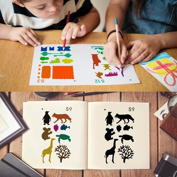 

New 36PCS DIY Children's Painting DIY Letters Style Hollow Flower Drawing Manual Painting Board Template Stencil Icon Tool