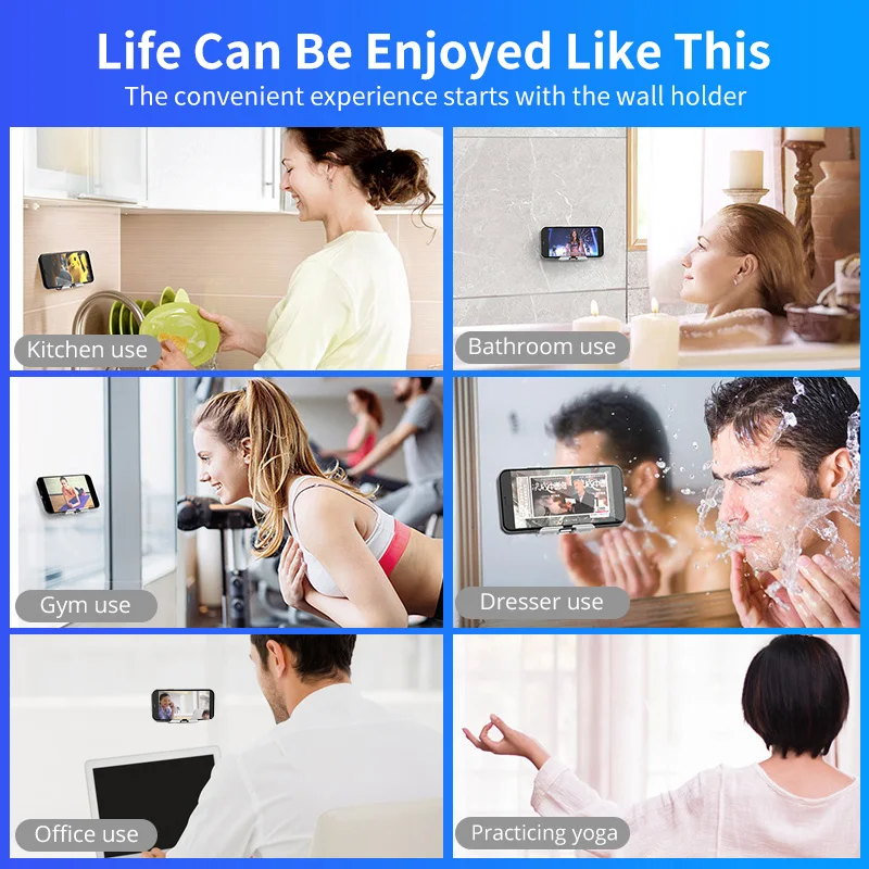 Montagem na Parede Suporte do Telefone Suporte de Caixa de Armazenamento Ankndo Universal Auto-adesivo Rotatable Móvel Carregável Multifuncional 13 High Quality Telefonia e Comunicação