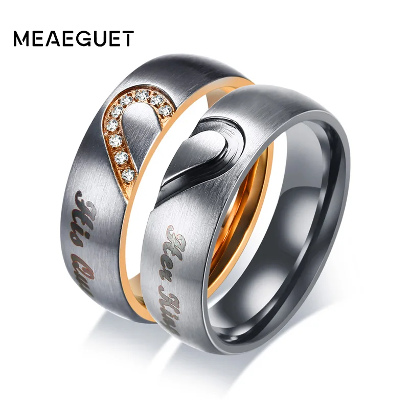 Свадебные ювелирные изделия Meaeguet из нержавеющей стали с фианитами для его