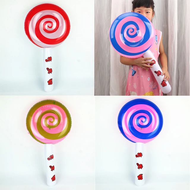 Lighting Inflatable Cartoon Lollipop Toy Children Pool Beach Ball Play Toys Balls Party Random Color DS29 2