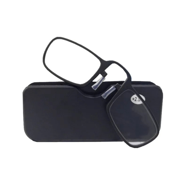 Черный Newest Mini Sticky Reading Glasses Nose Clip on Presbyopic Glasses Men's and Women's Glass Frame Black High Quality Unisex - Цвет оправы: Черный