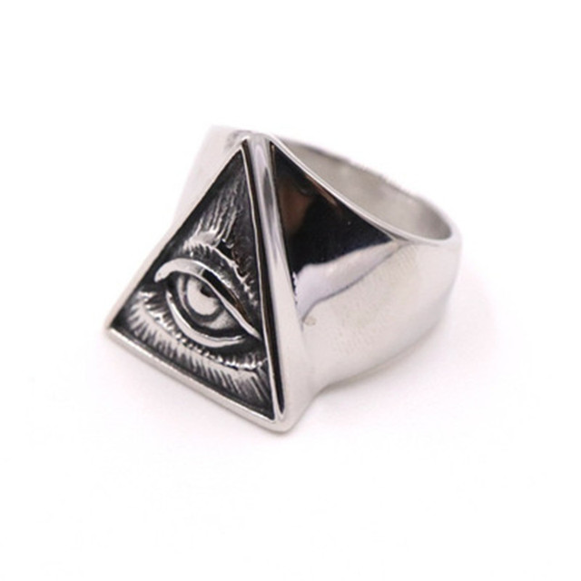 Gothic Lucifer Satan Signet Ring Fashion Punk Stainless Steel Seal Ring Men and Women Pagan Party Jewelry Gift Wholesale