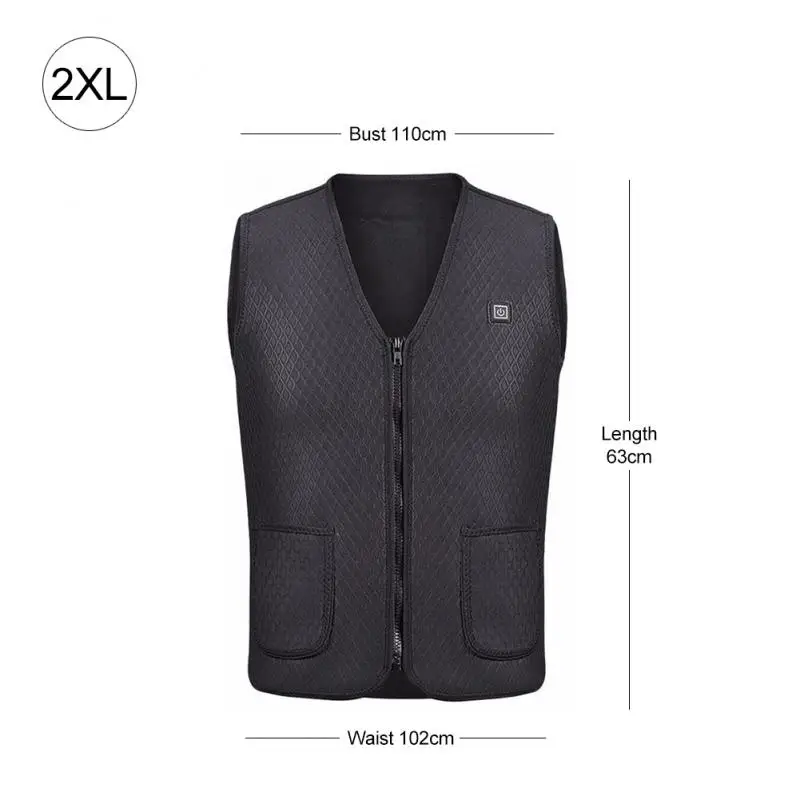 8 зон нагрева USB Инфракрасный нагревательный жилет водонепроницаемая куртка зимняя туристическая теплая одежда жилет для мужчин и женщин флисовая куртка - Цвет: XXL