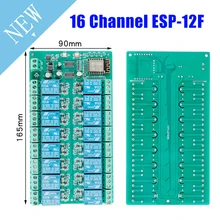 Dc 24v esp8266 wifi módulo de relé 16 canais ESP-12F placa desenvolvimento grande capacidade 4mbyte flash relé módulo