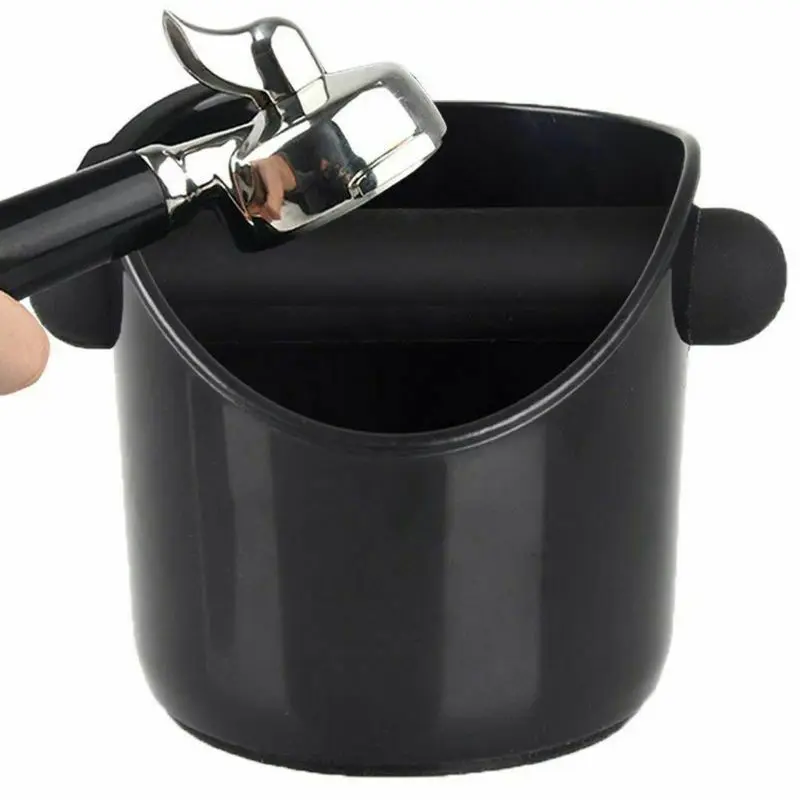 

Coffee Knock Box Black Espresso Grinds Waste Container Tamper Bin Large Capacity