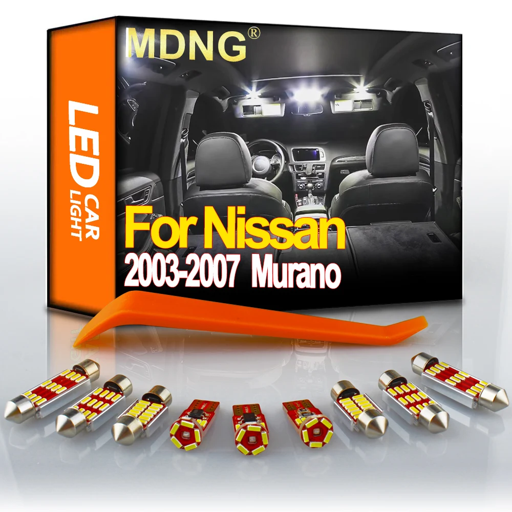 MDNG 13 шт. для 2003-2006 2007 Nissan Murano Canbus Светодиодная лампа внутреннего освещения Dome Map