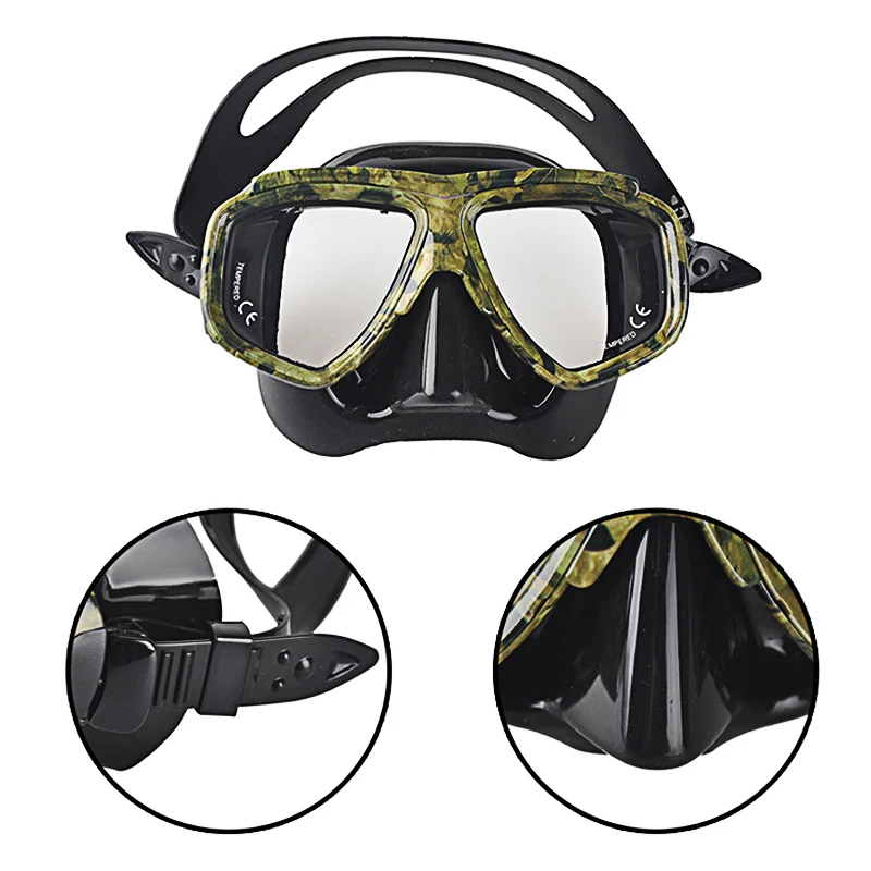 Камуфляжная профессиональная маска для подводного плавания, очки для взрослых, серфинга, дайвинга, оборудование для плавания, подводное снаряжение для подводной охоты, маска для подводного плавания