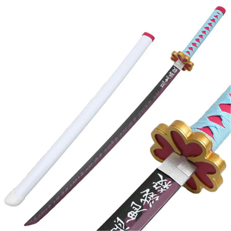 Cosplay Anime Kimetsu no Yaiba Sword Weapon Demon Slayer Kanroji Mitsuri Agatsuma Zenitsu 1:1 Wood Prop 104cm Katana | Дом и сад