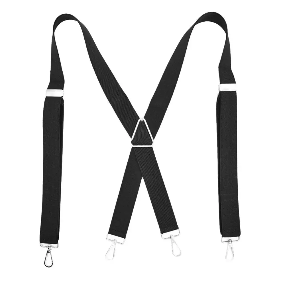 Черный Мужские и женские подтяжки на подтяжках Szelki X-Back 3,5 см широкие регулируемые тиранты твердые прямые застежки Jartiyer Para Suspensorio Bretel - Цвет: Черный
