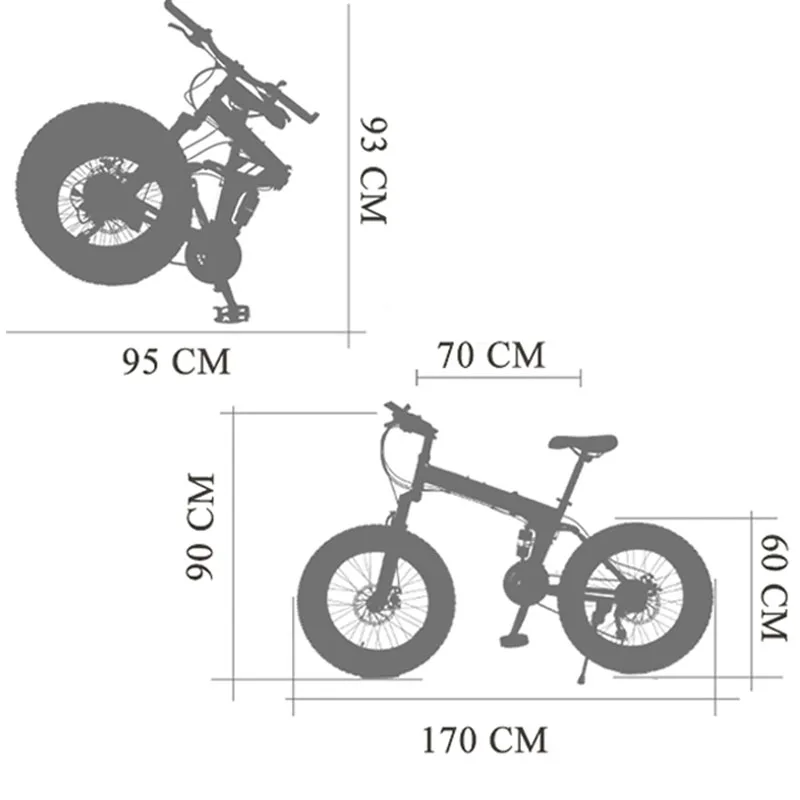 wolf's fang Bicycle Mountain bike 7/21 speed Fat Road Snow Bike 20*4.0 folding Bike bicicleta Front and Rear Mechanical Disc