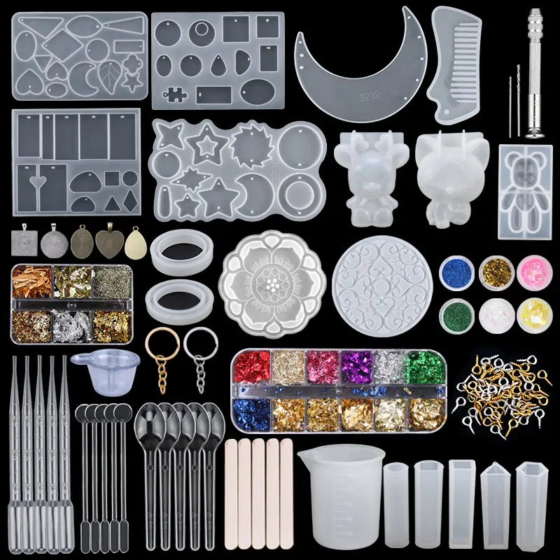 Epoxy Resin Accessories Kit With 3 Layers Box Filling Sequins