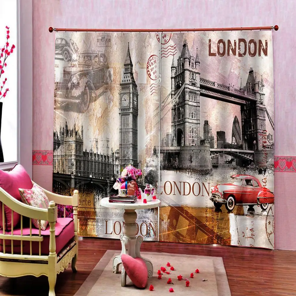 British style Curtains Decoration European 3D For Living room Blackout Europe curtains | Дом и сад