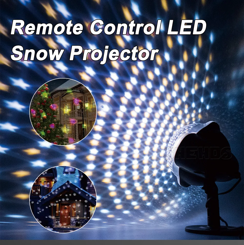 Светодиодный проектор с дистанционным управлением на снежную осень, Рождественский водонепроницаемый IP65 наружный прожектор, Декор для дома, Хэллоуина