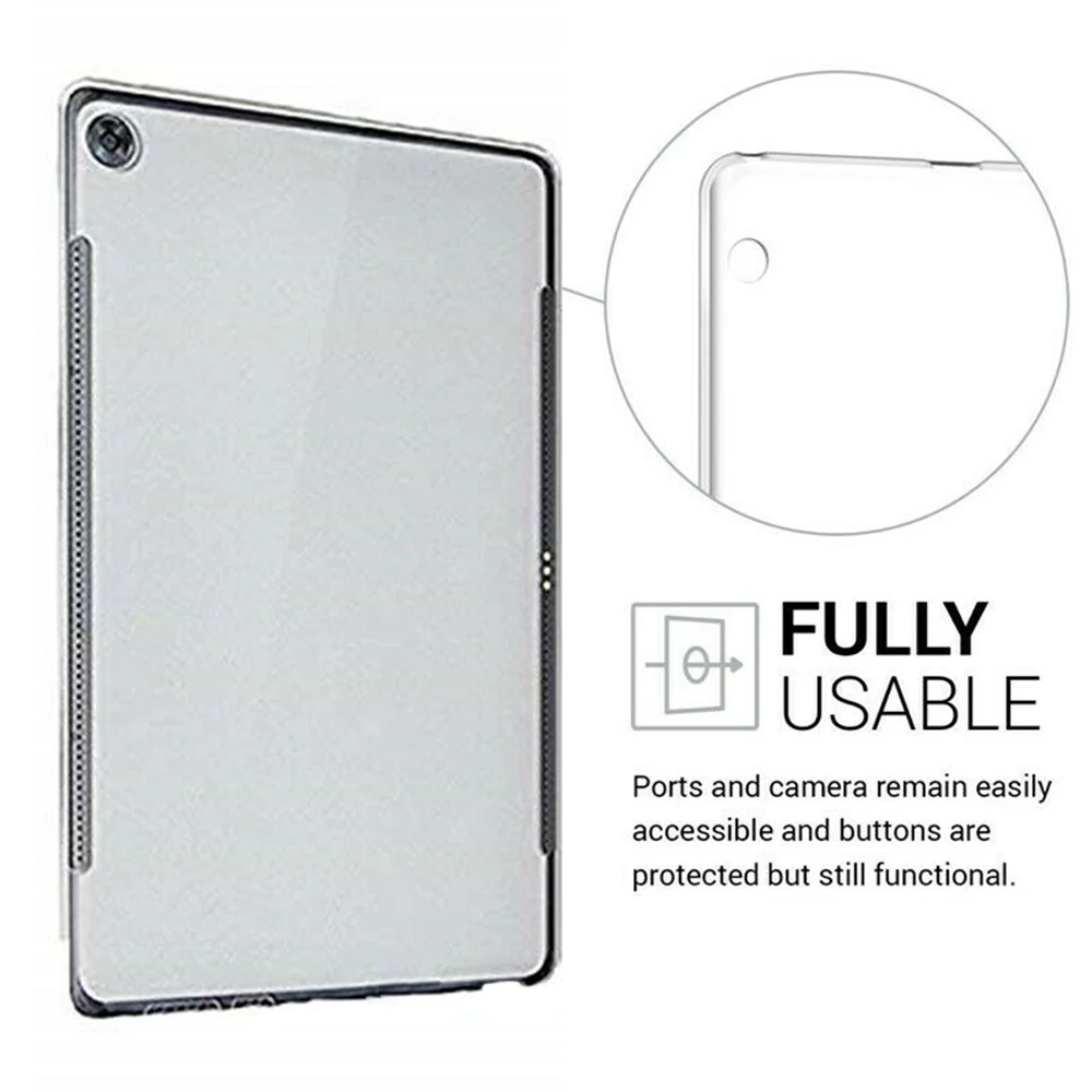Transparent TPU Silicone Protective Case for Tablets - Clear Back Cover