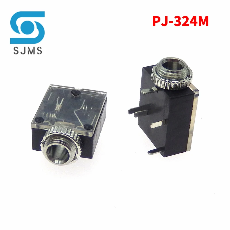 5/10 PCS 스테레오 헤드폰 잭 소켓 PJ324 PJ324M 너트 PJ-324M PJ-324 헤드폰 용 5 핀 3.5mm 오디오 잭 소켓