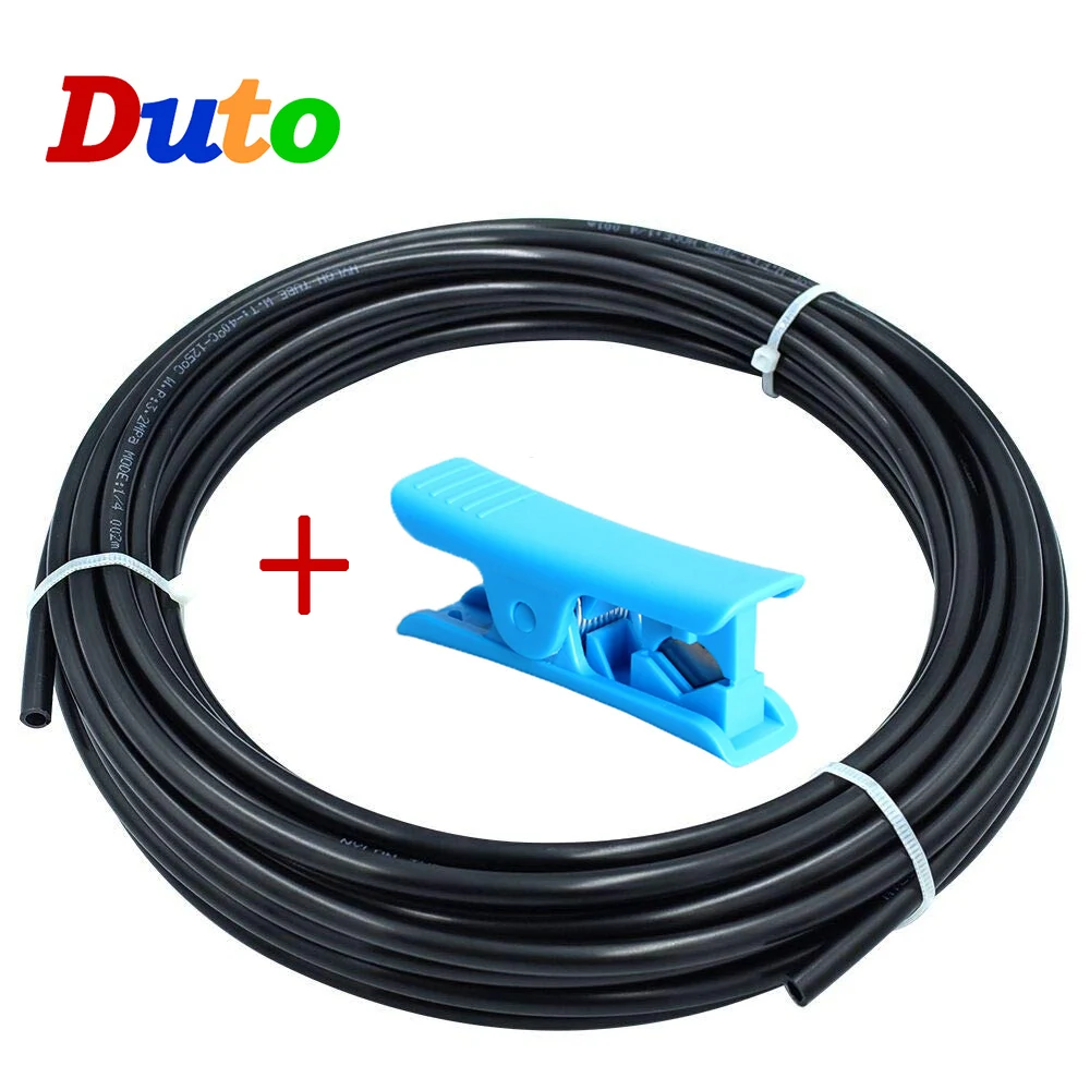 Black 10M 20M 1/4" PE Tube Food Grade Irrigation misting cooling system Tubing Hose Pipe for RO Water Filter System Aquarium