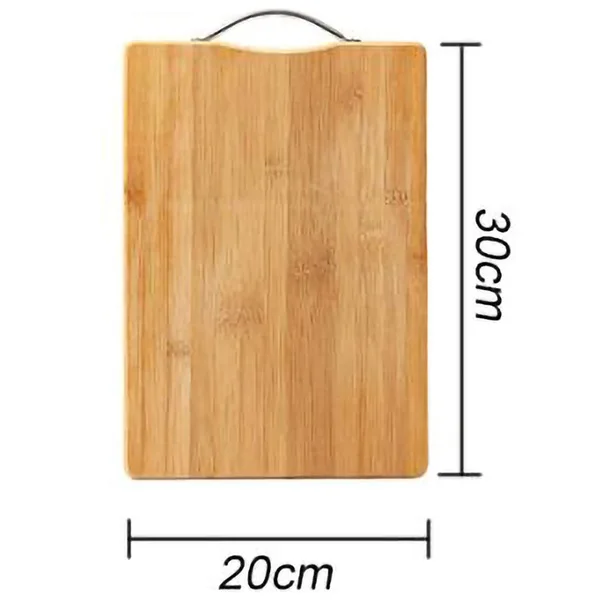 30 x 20cm Кухонная разделочная доска толстые прочные бамбуковые Разделочные Блоки инструмент вешалки Нескользящие деревянные разделочные доски с металлической ручкой - Цвет: 30 x 20cm