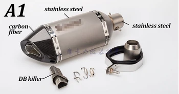 

Motorcycle carbon fiber exhaust pipe Moto hexagon exhaust muffler with DB killer for CBR300 TNT250 Huanglong 300 GSXR750
