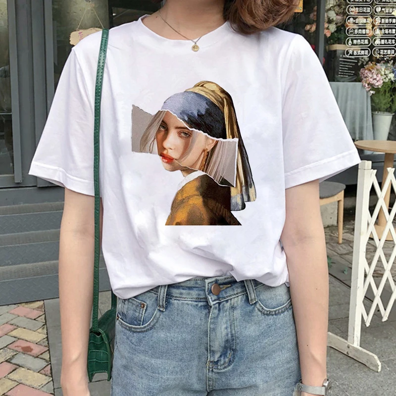 Billie Eilish Harajuku, модная графическая футболка для женщин, 90 s, хип-хоп, Ullzang, футболка, Bad Guy, забавная футболка, топ, футболка для женщин