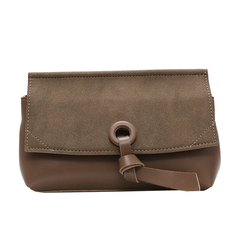 

ABZC-Solid Color Messenger Bag Ladies Simple Style Shoulder Bag Ladies Flip Fashion Handbag Pouch