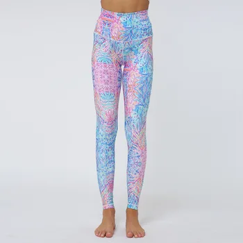 Fitness Yoga Leggings Sexy Outdoor Sport Leggings Female Ankle-length Pants Print High Waist Hip Push Up Running Women 5