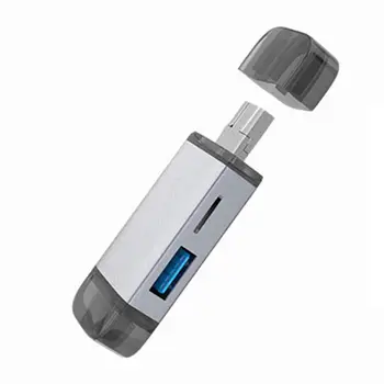 

Durable Card Reader Wear-resistant Portable OTG Card Reader 6 in 1 USB Micro Type-C Adapter for Computer Smartphone