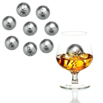 

6PCS Bar Beer Cooling Ball Club Wine Set Stainless Steel Ice Whiskey Vodka Stone Ball Ice Cube Maker Stone Beer Cooling Ball