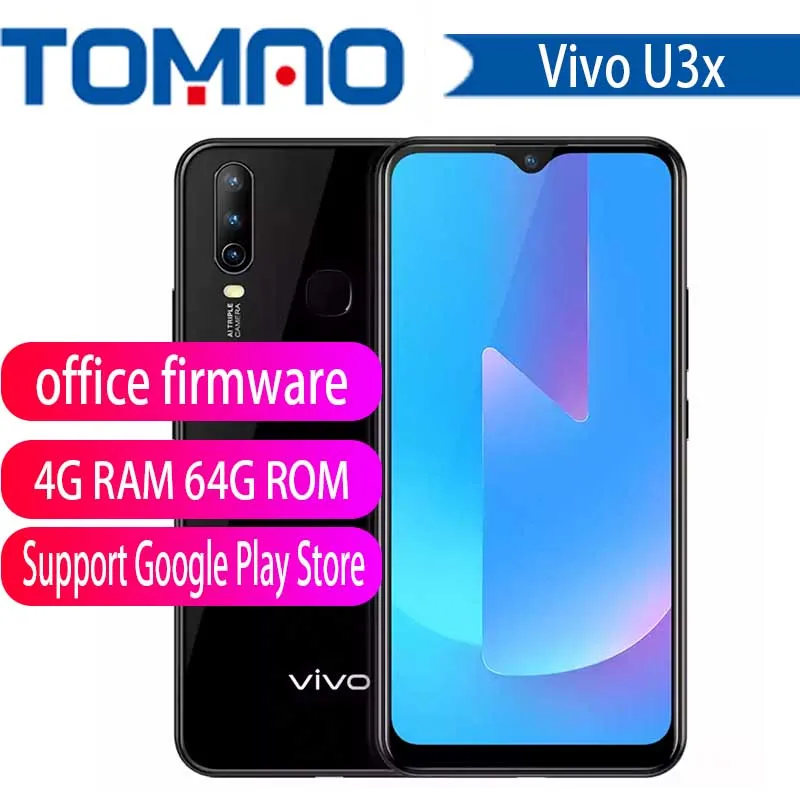 

vivo U3x Celular Mobile Phone Snapdragon665 Android Octa Core 5000mAh Quick Charge Dual SIM 6.53" 3 Camera Telephone