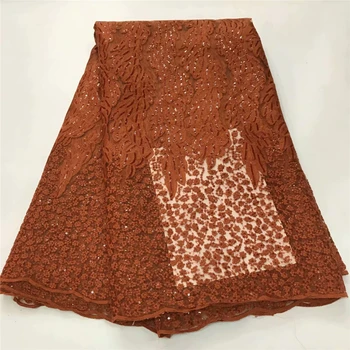 

2019 Embroidery Sequins African High Quality Net Swiss French Voile Guipure tulle mesh Lace Fabric For dress 5 yard/lot RL121102