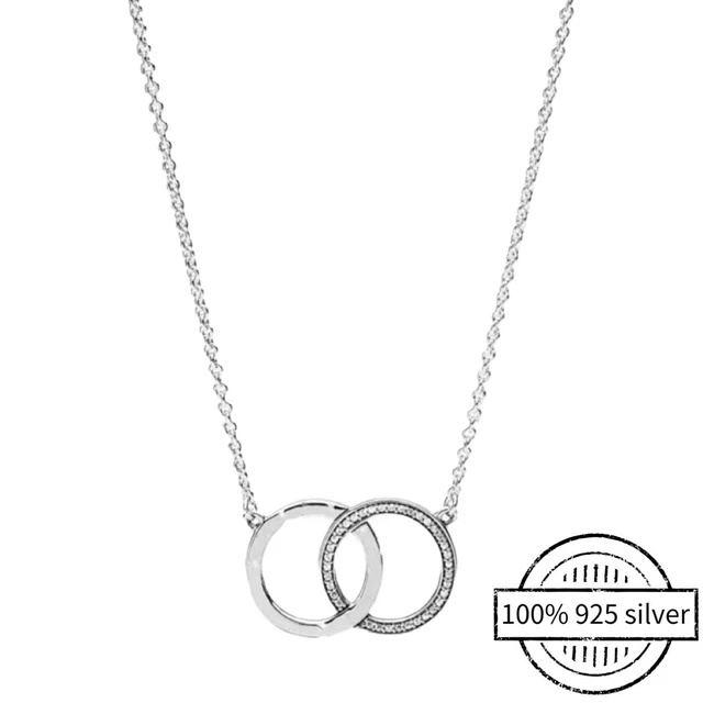 100% 925 Sterling Silver Pando Necklace Pendant Chain for Women Fashion Classic DIY Jewelry Gift Silver chain 2