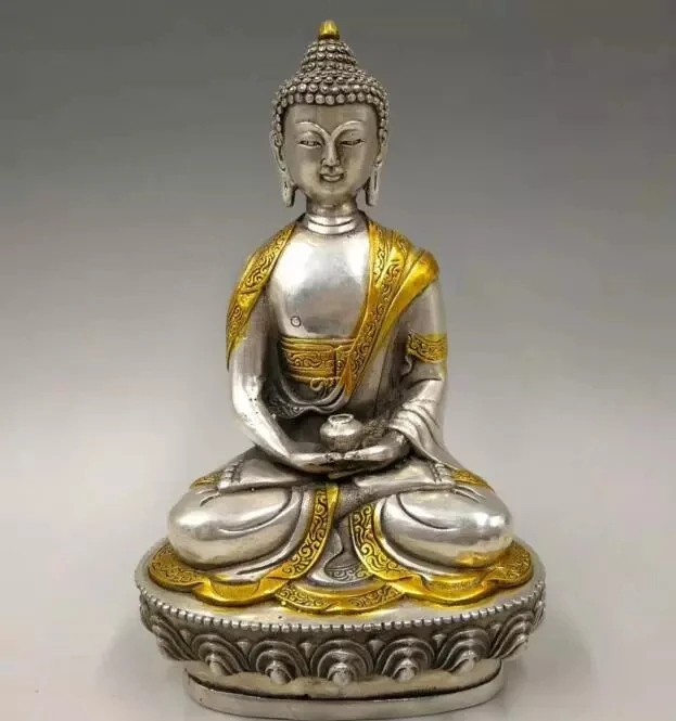 Estatua De Buda De Cobre Blanco, Medicina Artistica, Collegabile 21Cm