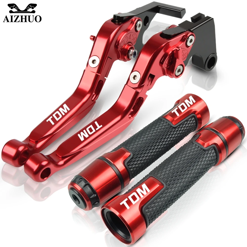 red1 Тормозной рычаг сцепления регулируемый складной для YAMAHA TDM900 2012- 2013 TDM850 1991-2002 TDM 850 900 мотоциклетные ручки - Цвет: red1