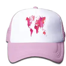 Для мальчиков и девочек, Карта мира, Молодежные сетчатые шляпы для малышей, бейсбольная Кепка Дальнобойщика