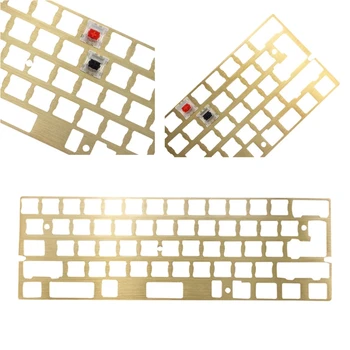 

1PC Mechanical Keyboard CNC 60 Brass Drawing Concurrence Positioning Plate Support ISO ANSI for GH60 Pcb 60% Keyboard DIY