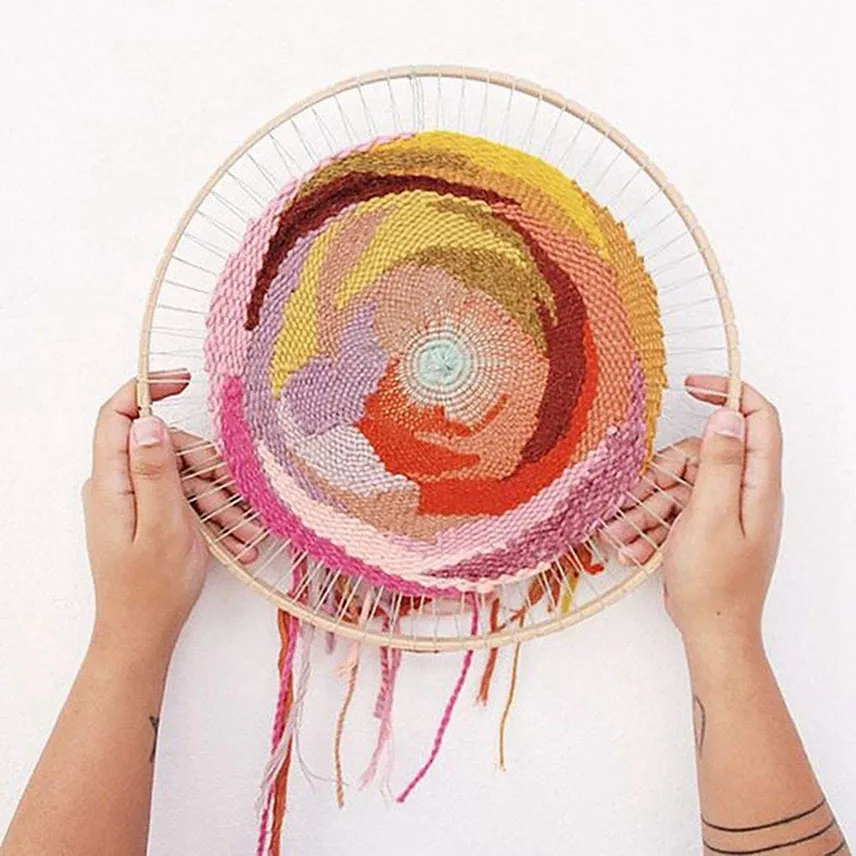 Round Wooden Compilation Machine Circular Needles DIY Wall Hangings Dreamcatcher Making Needlework Tools Weaving Loom