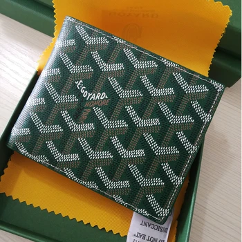 

Dog Teeth Genuine Leather Unisex Short Wallet Classic Goyarg Graffiti Two-Fold Coin Purse GAOY Hot Selling Wallet